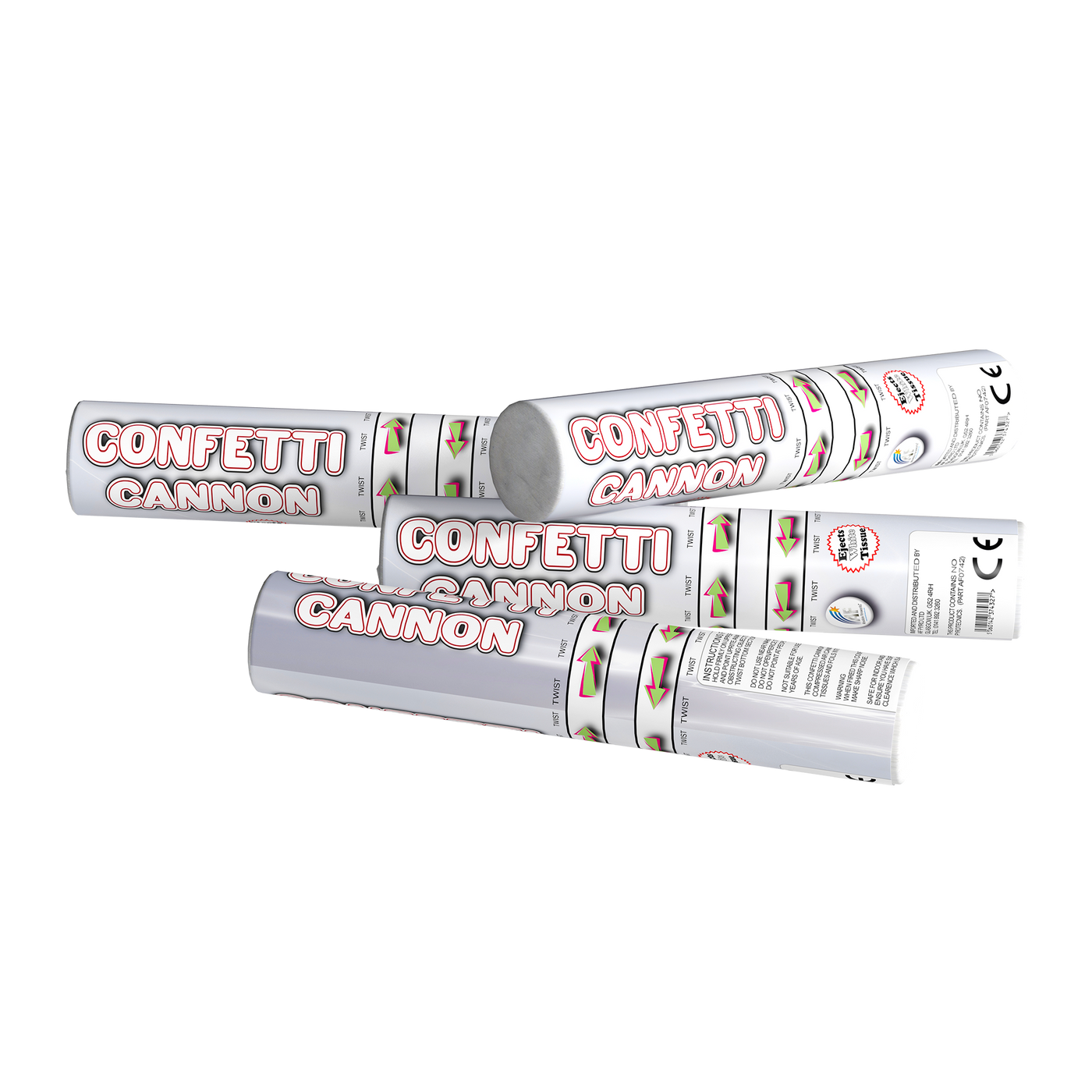 30cm Confetti Cannon with White Tissue