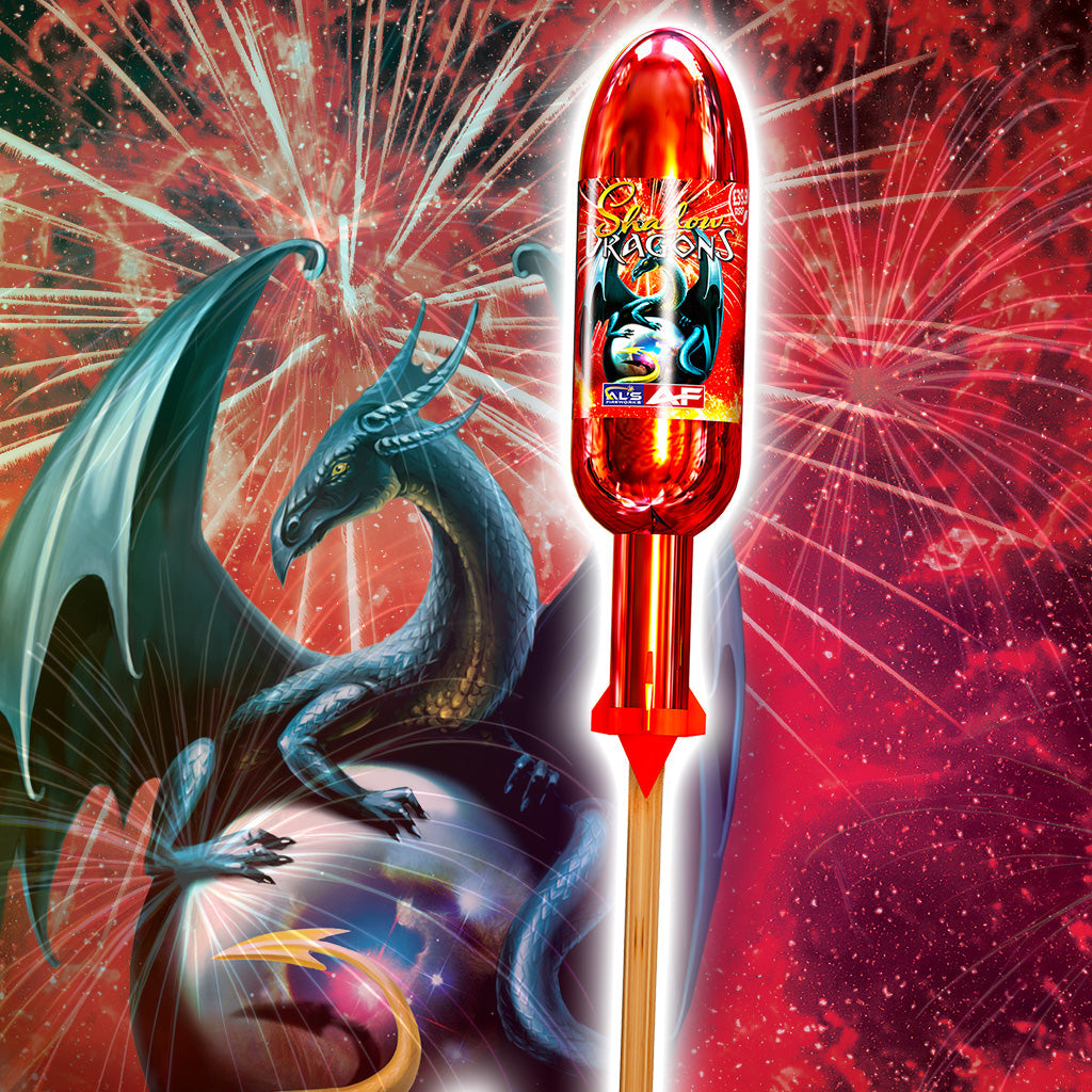 Nec Powder Shadow Dragon Red Rocket | Firework Superstore