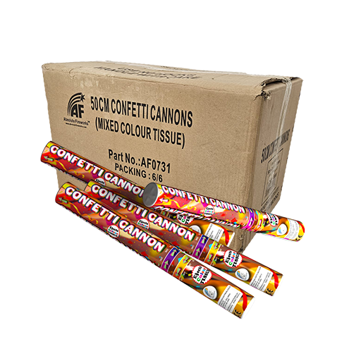 50cm Mixed Colour Tissue Confetti Cannons bulk. Contains 36 Cannons.
